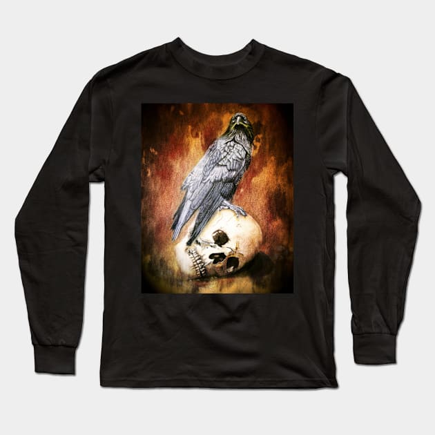 Raven Long Sleeve T-Shirt by teenamarie23art